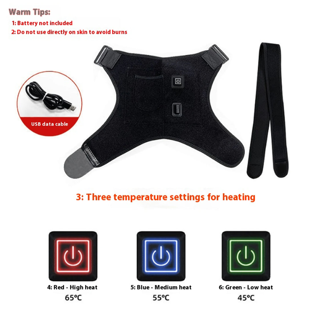 Heated Shoulder Wrap with 3 Heat Levels