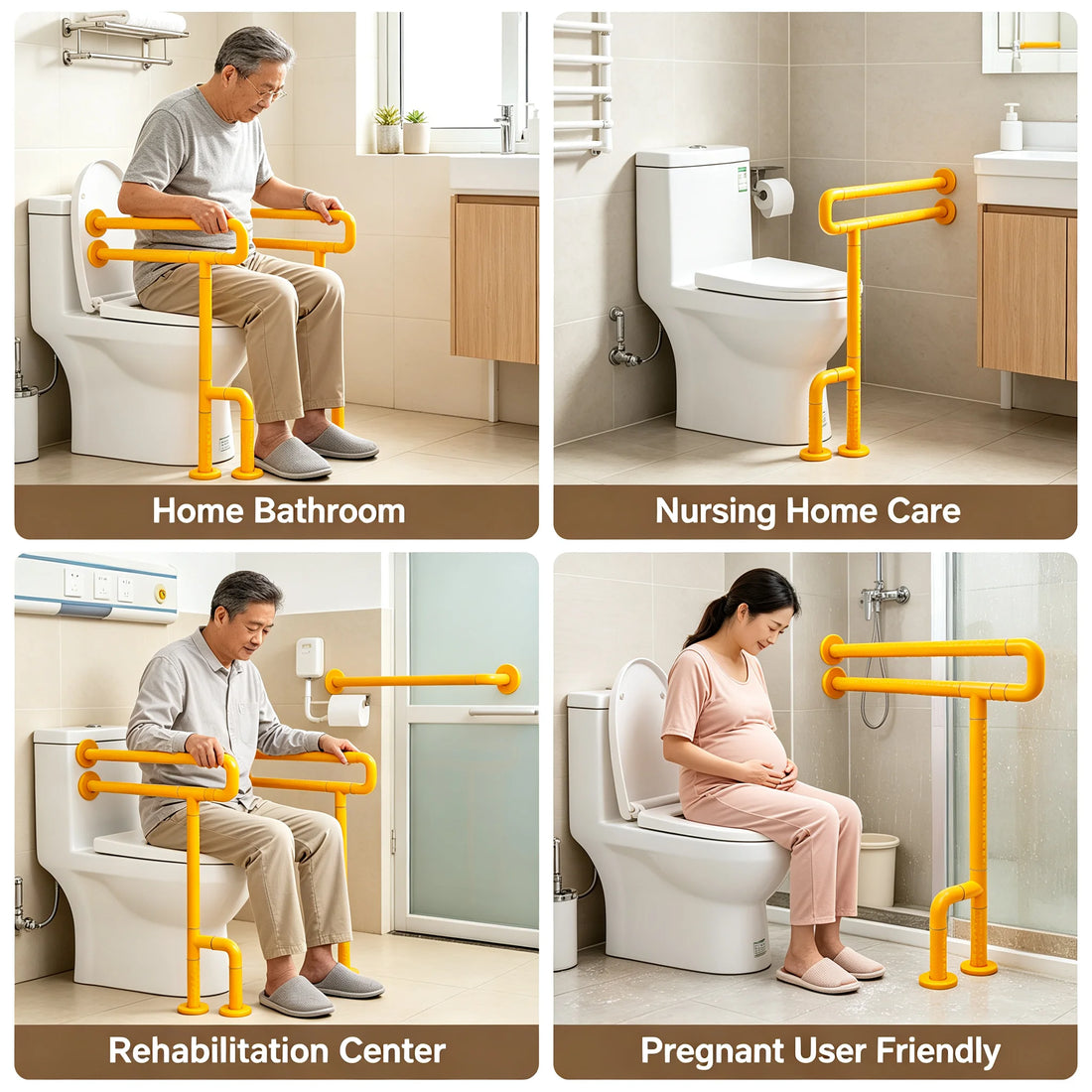 Bathroom Grab Bar Rail with Anti-Slip Grip