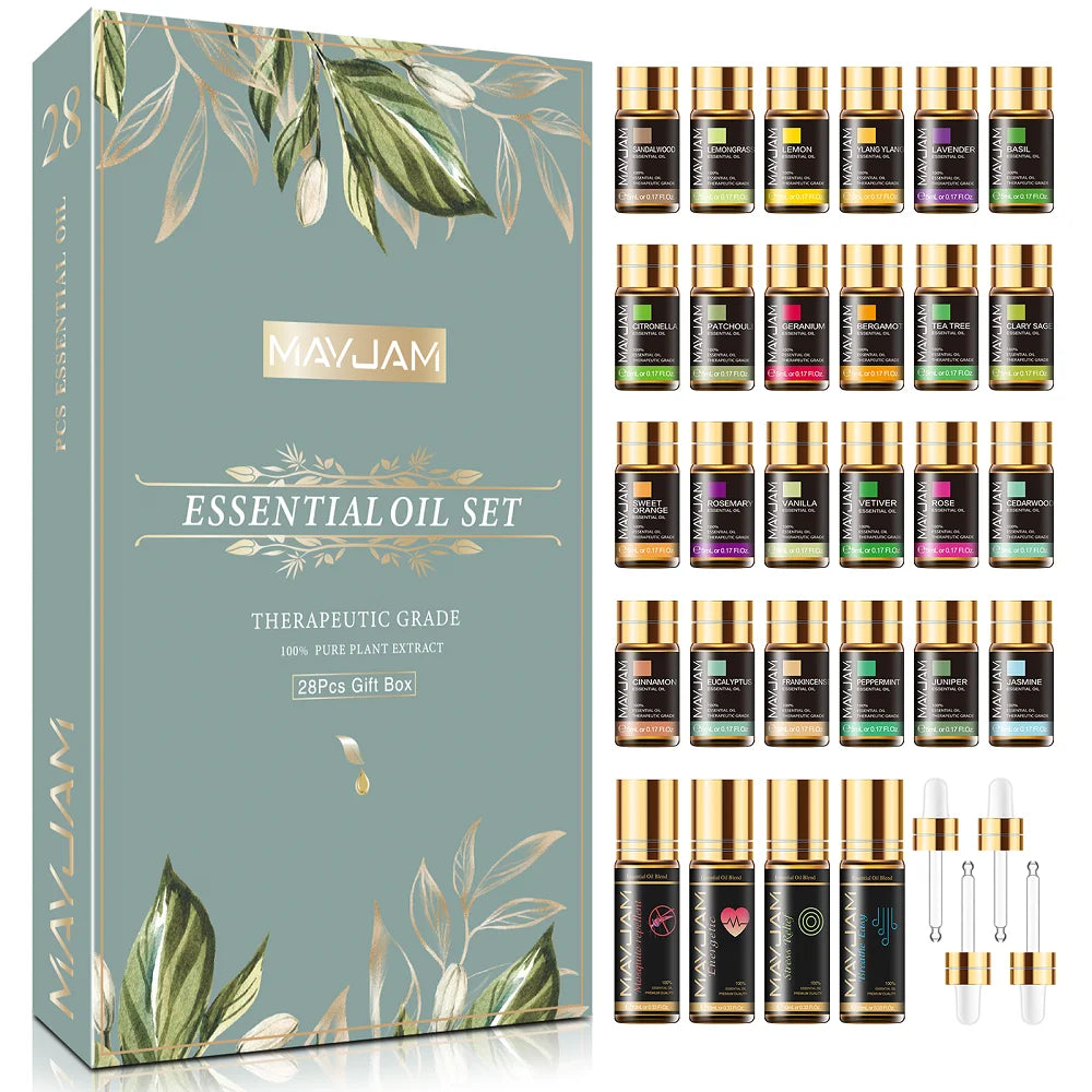 28-Piece Essential Oil Set for Humidifiers and Diffusers