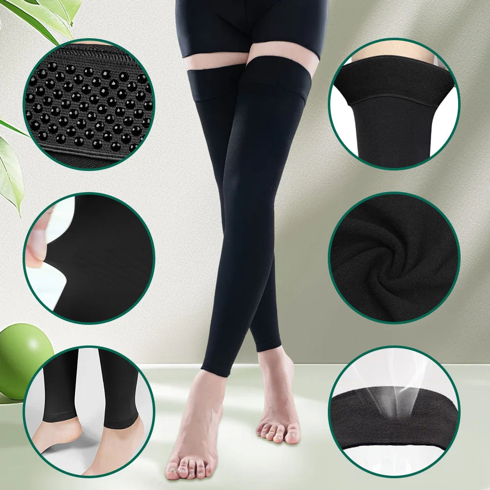 Footless Thigh-High Compression Stockings, 23–32 mmHg