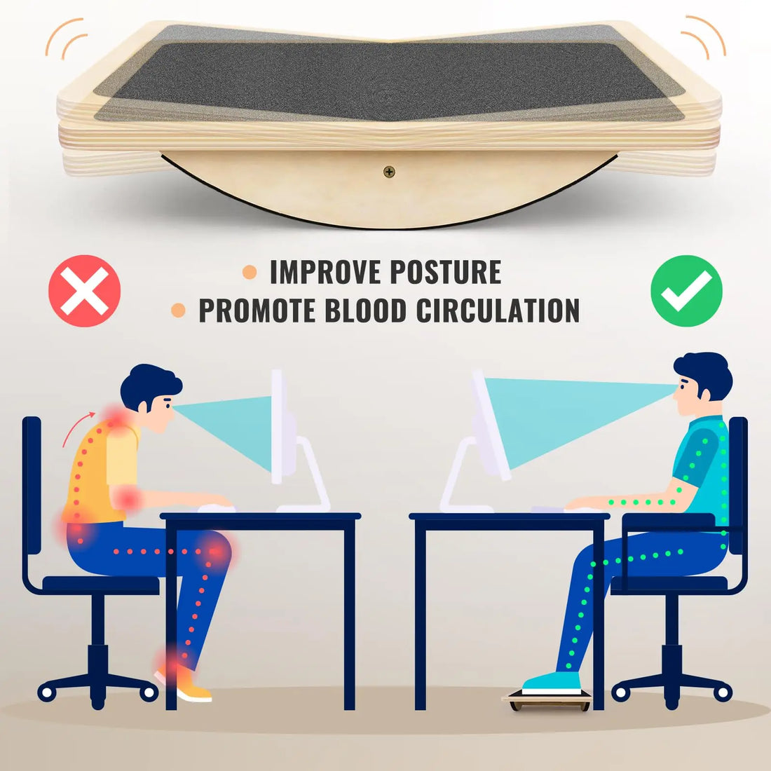 Wooden Anti-Slip Balance Board