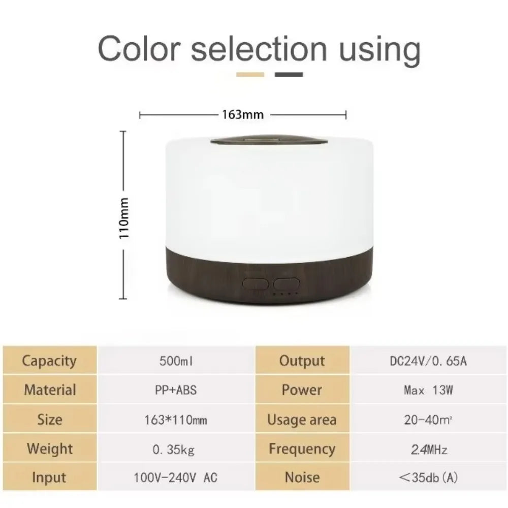 Ultrasonic Diffuser with Cool Mist and LED Lights