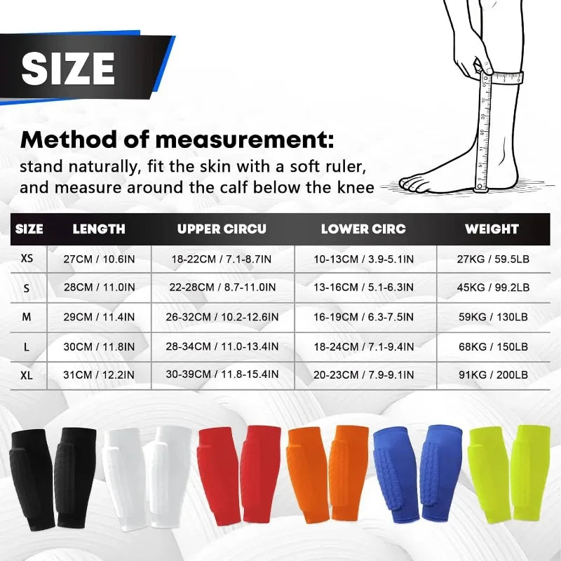 Soccer Shin Guards with Calf Compression Sleeves