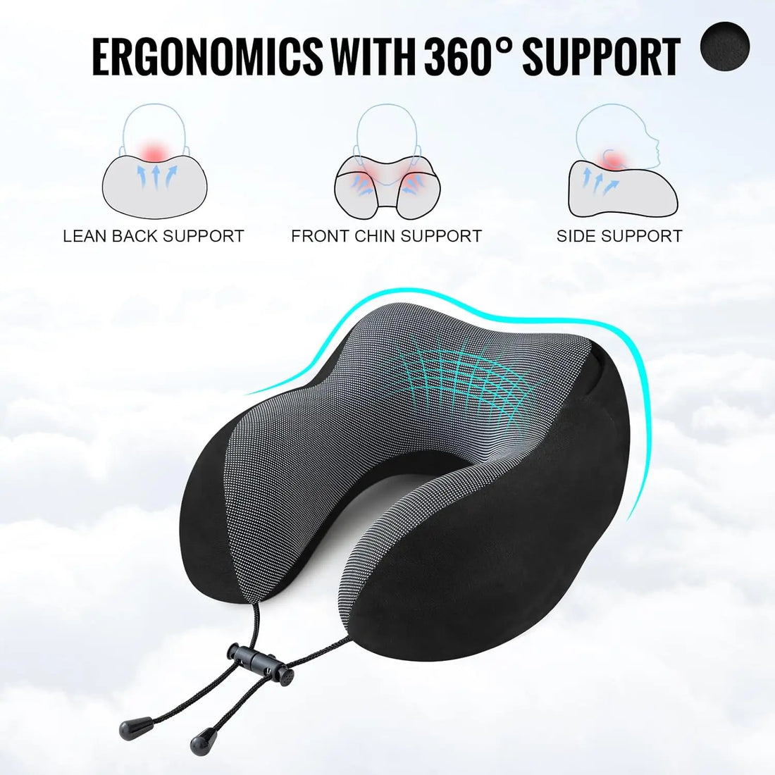 Hooded Travel Pillow with Eye Mask and Earplugs