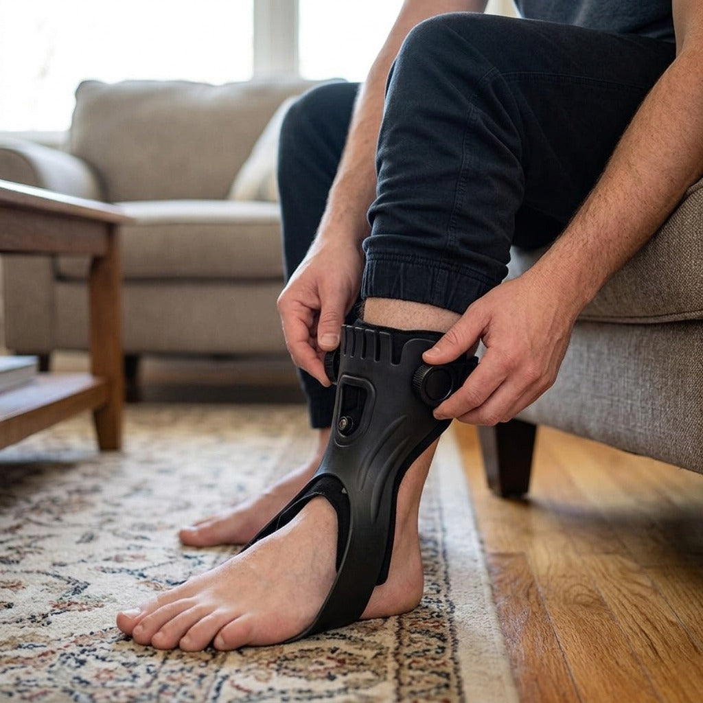 Adjustable AFO Foot Drop Brace - in use