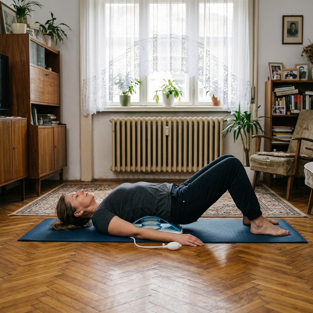 Állítható, légpárnás ágyéki hátnyújtó, 5 funkcióval - a mindennapokban