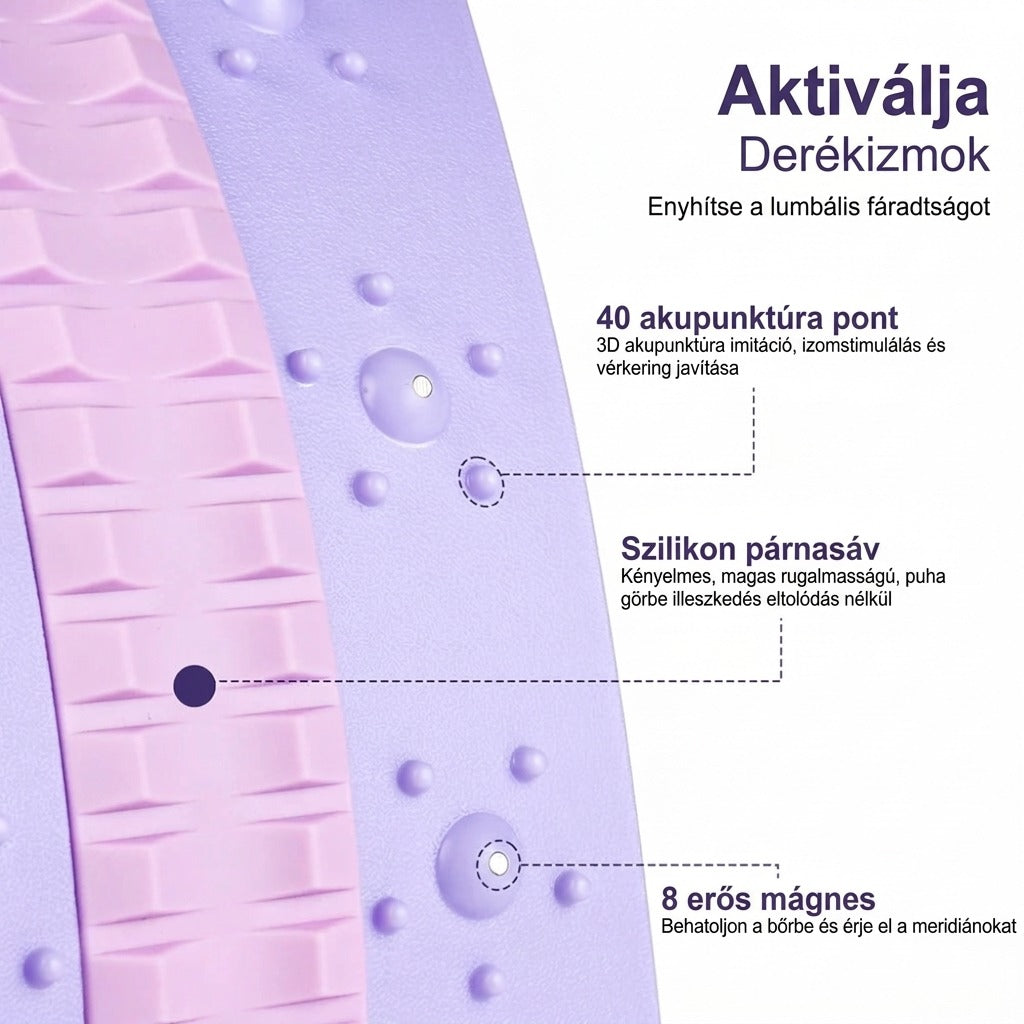 Állítható, légpárnás ágyéki hátnyújtó, 5 funkcióval