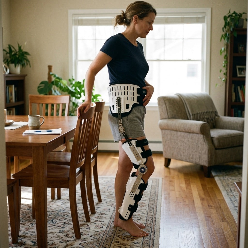 Adjustable Ankle, Foot, Knee and Hip Support - at home