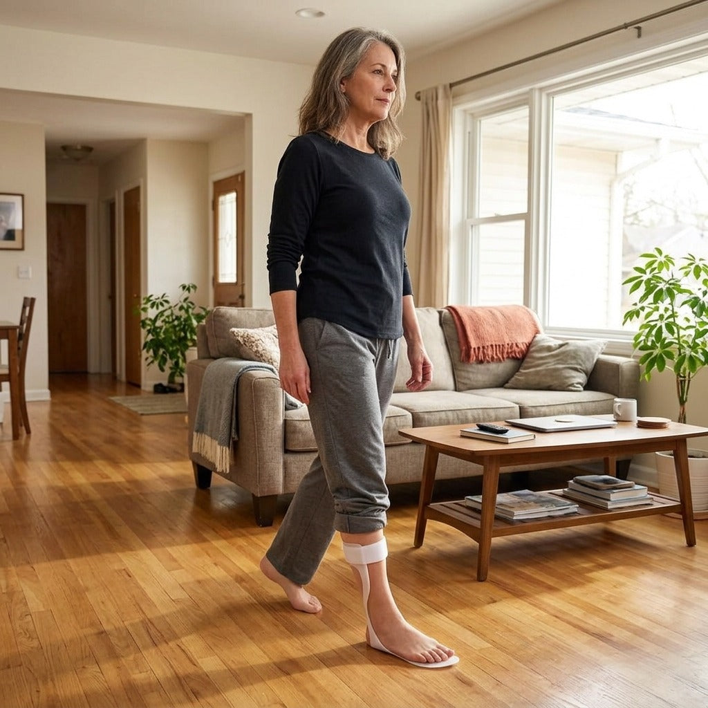 Adjustable Ankle-Foot Orthosis Support - at home