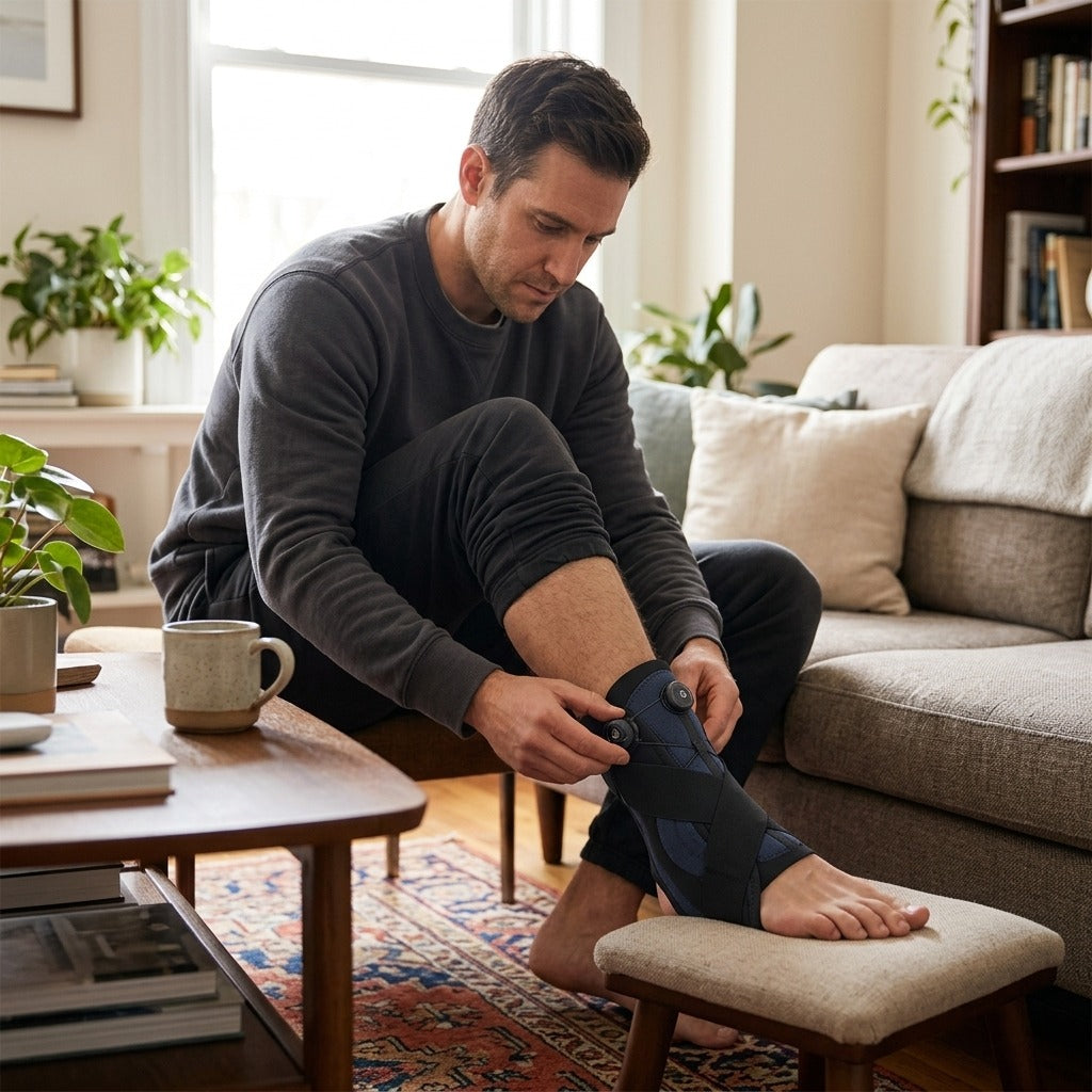 Adjustable Ankle Support Brace - at home