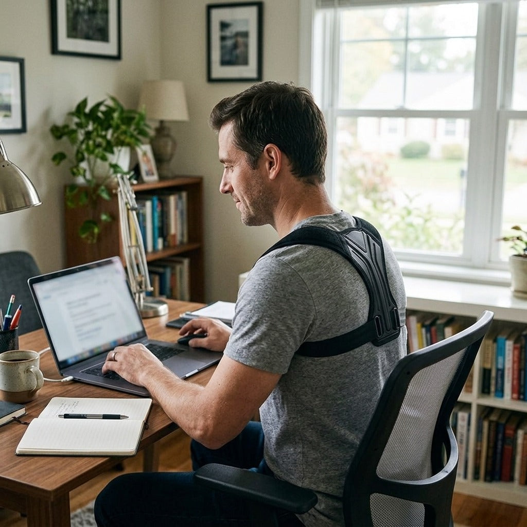 Adjustable Back and Shoulder Posture Corrector - in everyday life