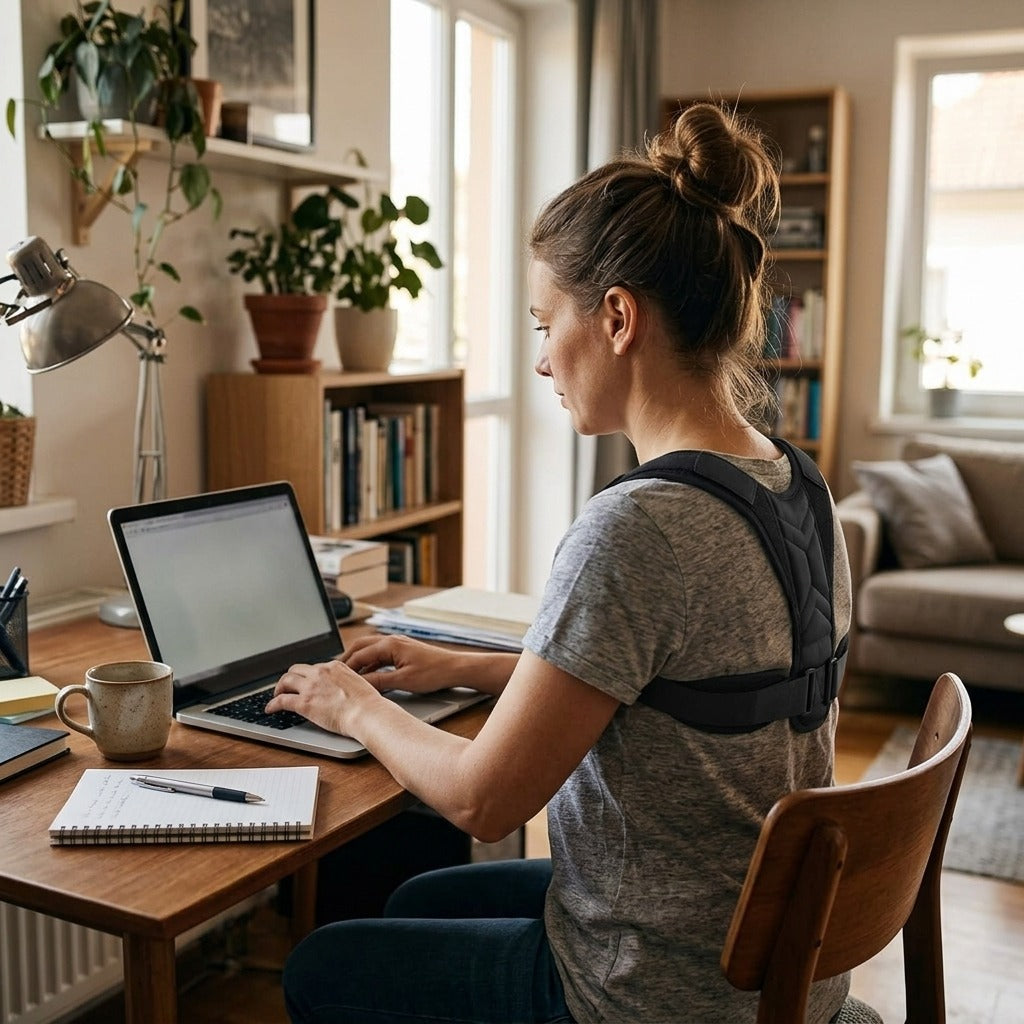 Adjustable Back and Shoulder Posture Support - at home