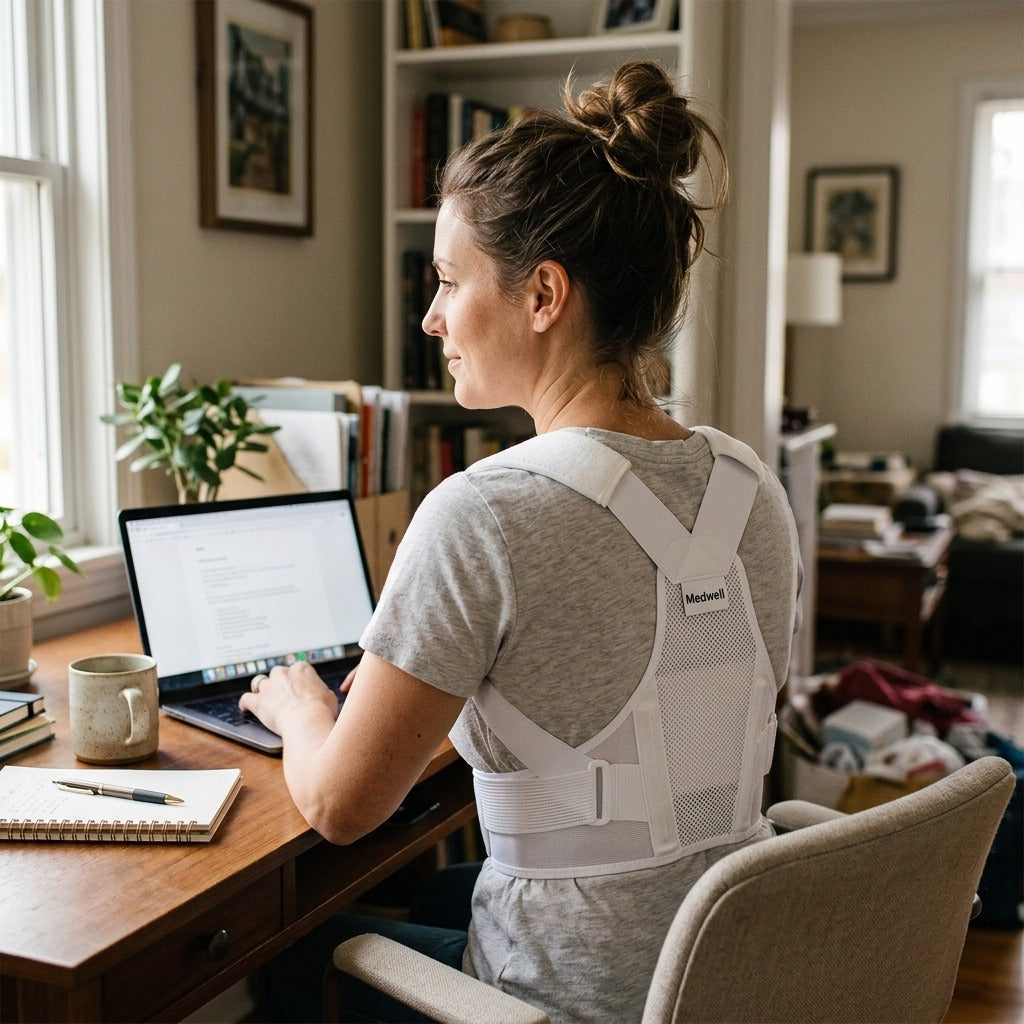 Adjustable Back Brace for Posture Support - in everyday life