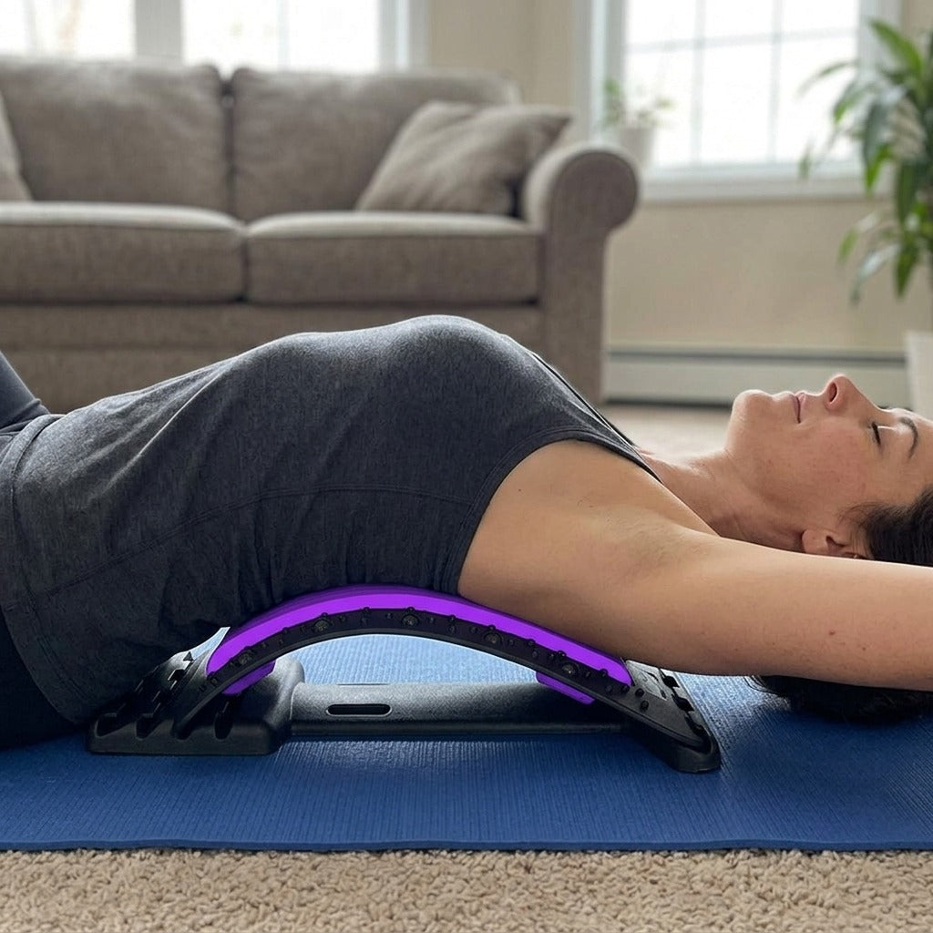 Adjustable Back Stretcher for Back and Neck - in use