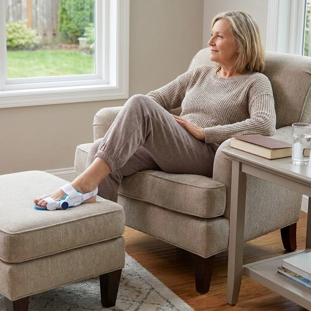 Adjustable Big Toe Splint with Cooling Pad - in everyday life