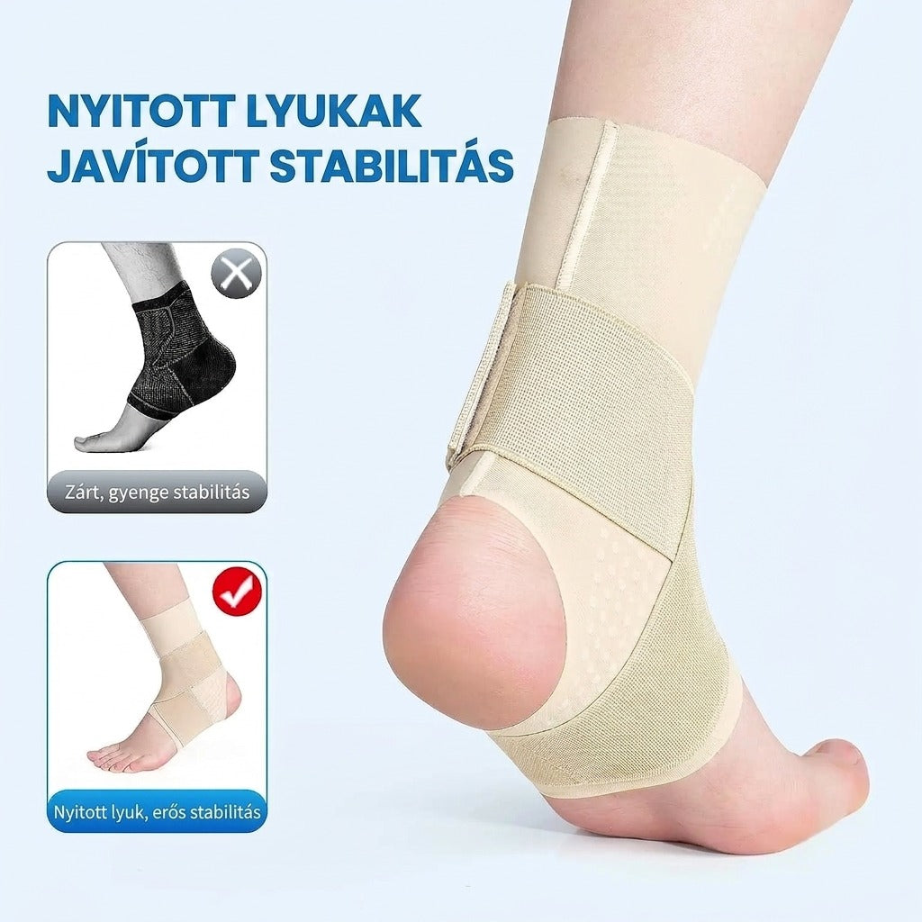 Állítható, légáteresztő bokarögzítő