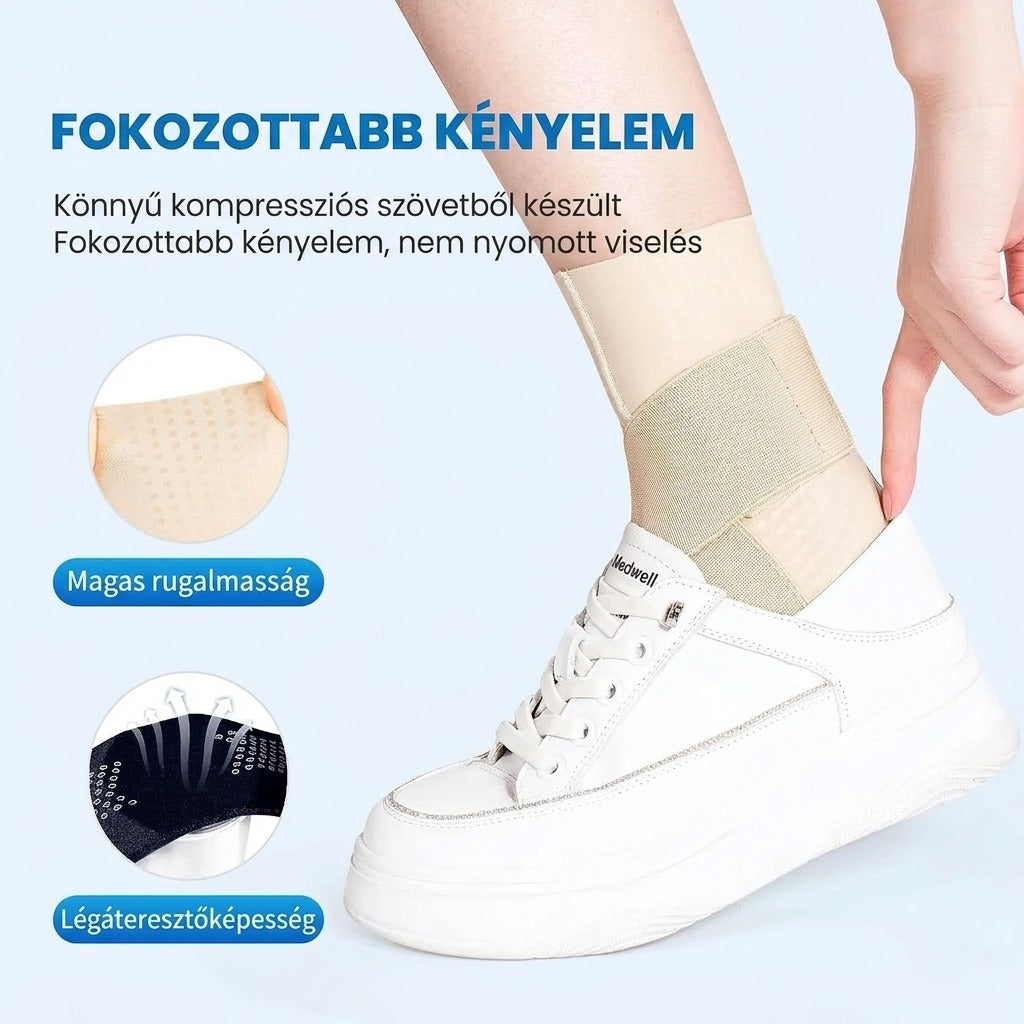 Állítható, légáteresztő bokarögzítő