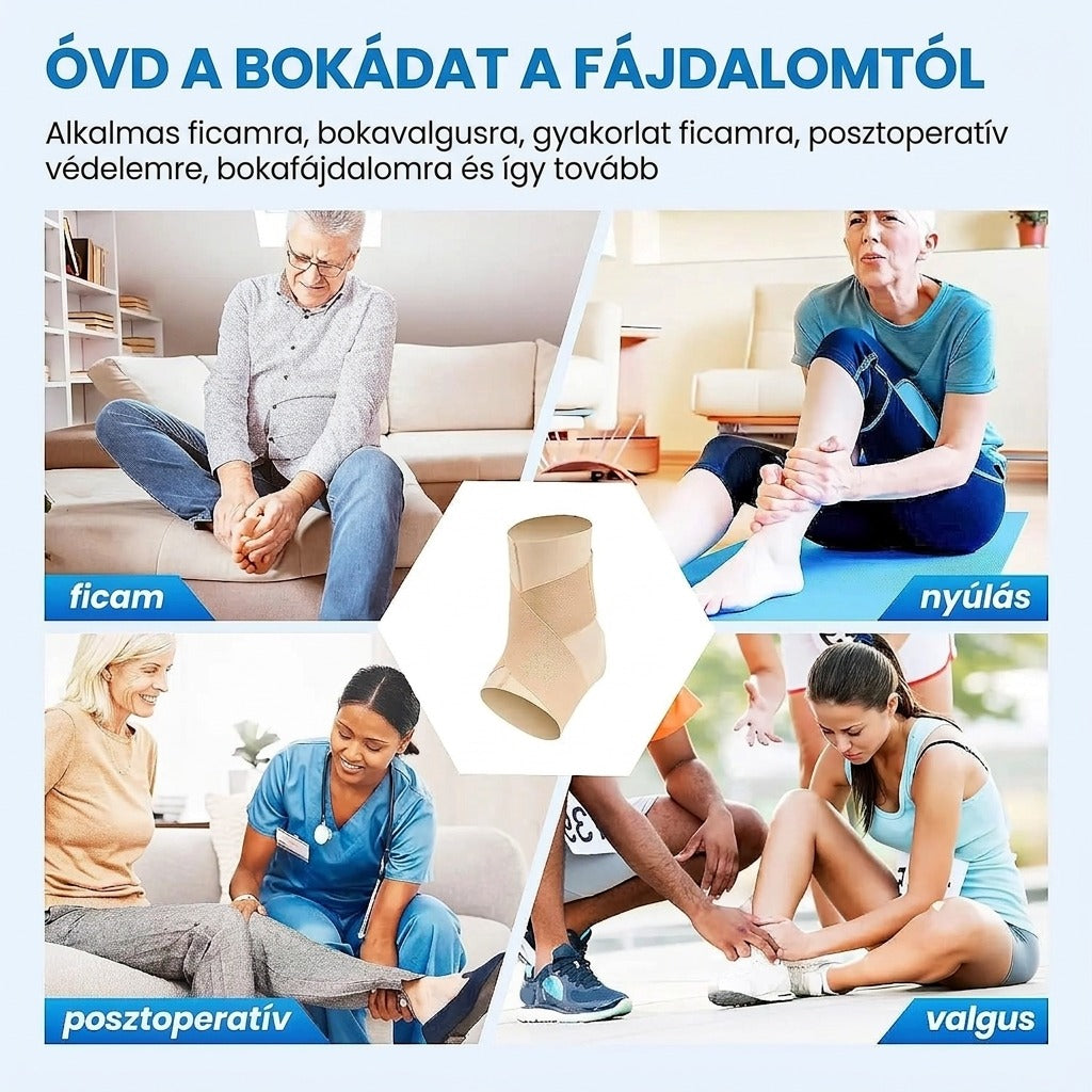 Bokatámogatás ficam nyúlás posztoperatív valgushoz
