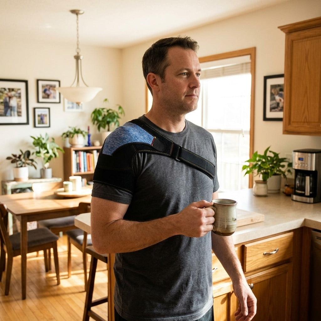 Adjustable Breathable Shoulder Brace - at home