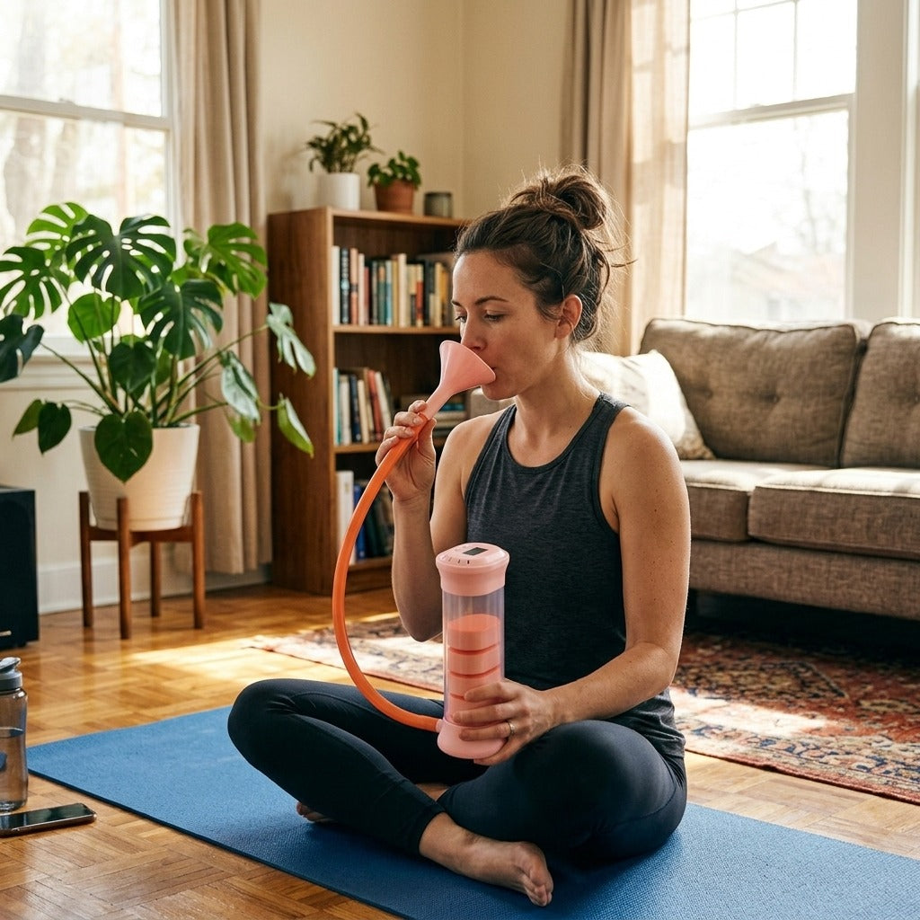 Adjustable Breathing Exercise Trainer - at home