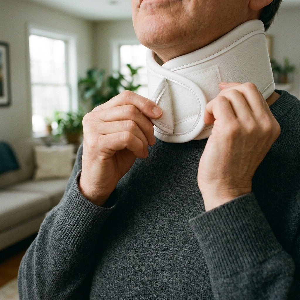 Adjustable Cervical Neck Support Brace - in use