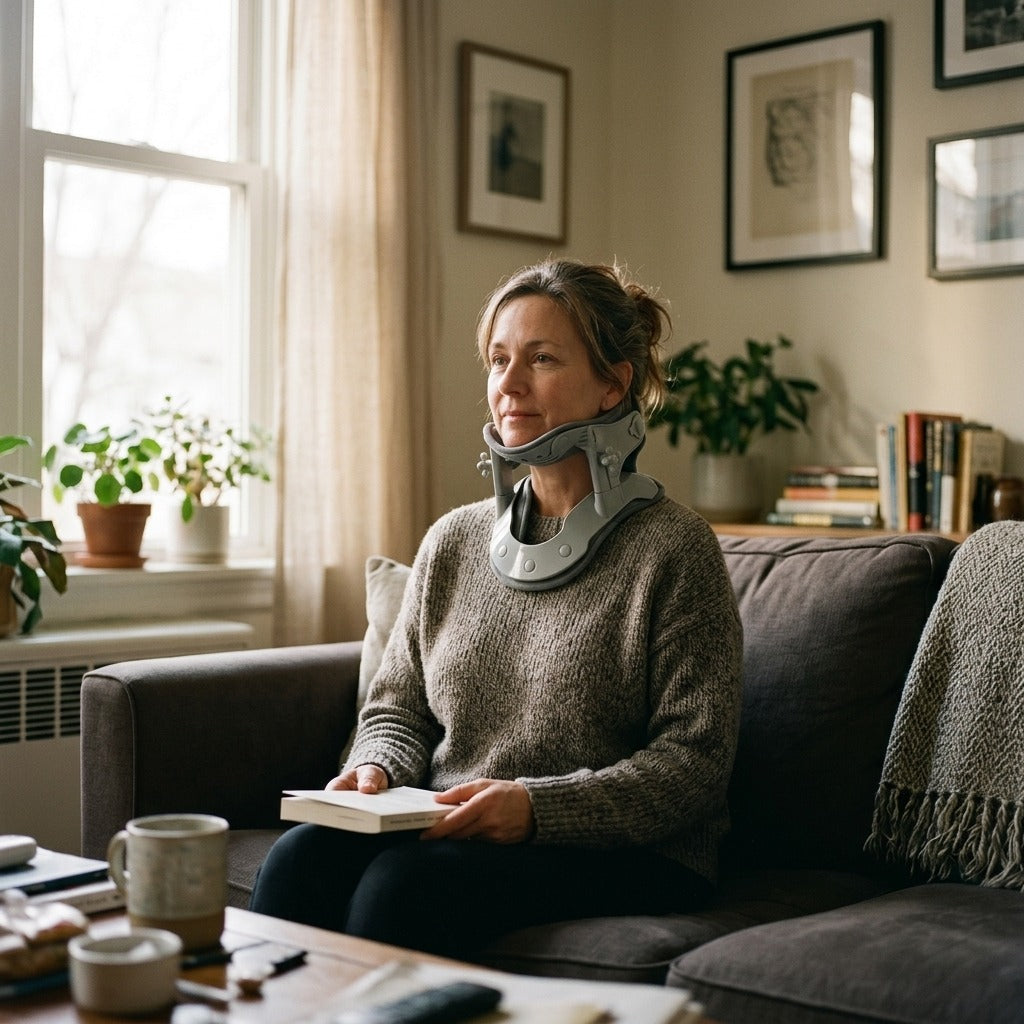Adjustable Cervical Neck Support Collar - at home