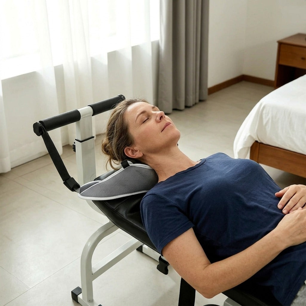 Adjustable Cervical Traction Device - in use