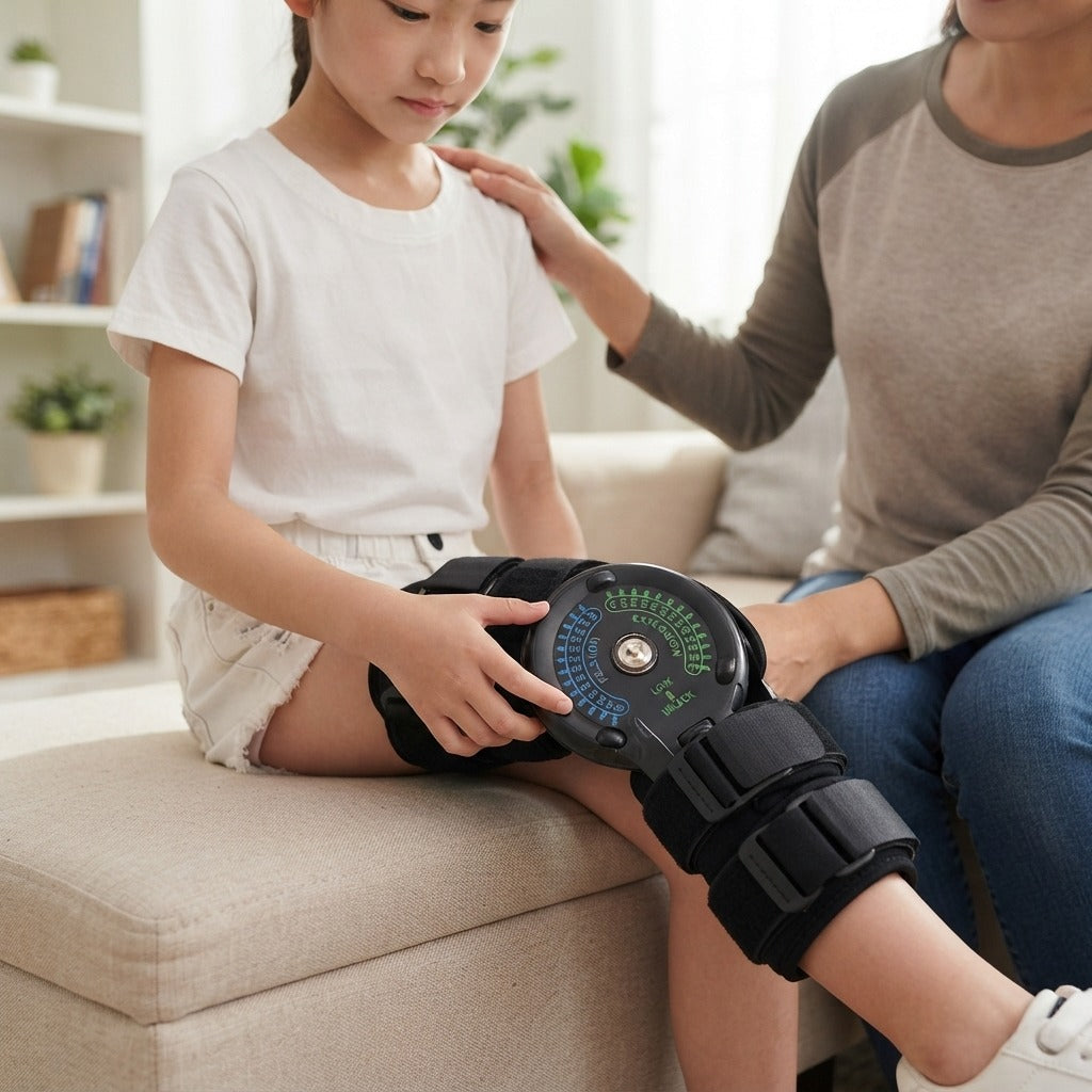 Adjustable Children’s Knee Brace - in use