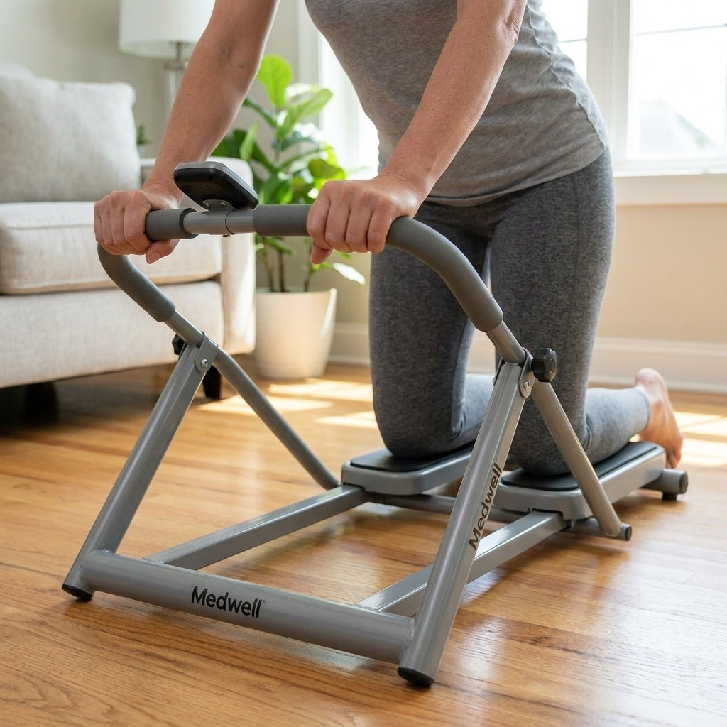 Adjustable Crawling Trainer with Step Counter - in use