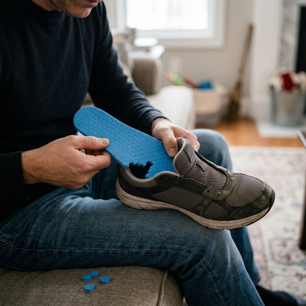 Adjustable Detachable Insoles for Foot Care - in use