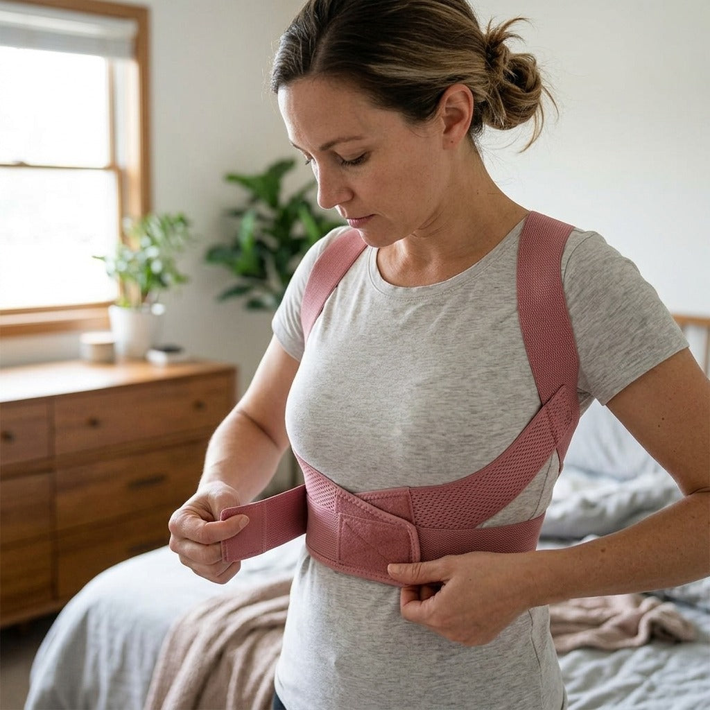 Adjustable Elastic Back Support - in use