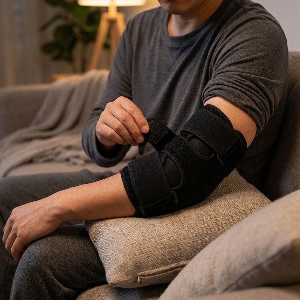 Adjustable Elbow Night Splint - in use
