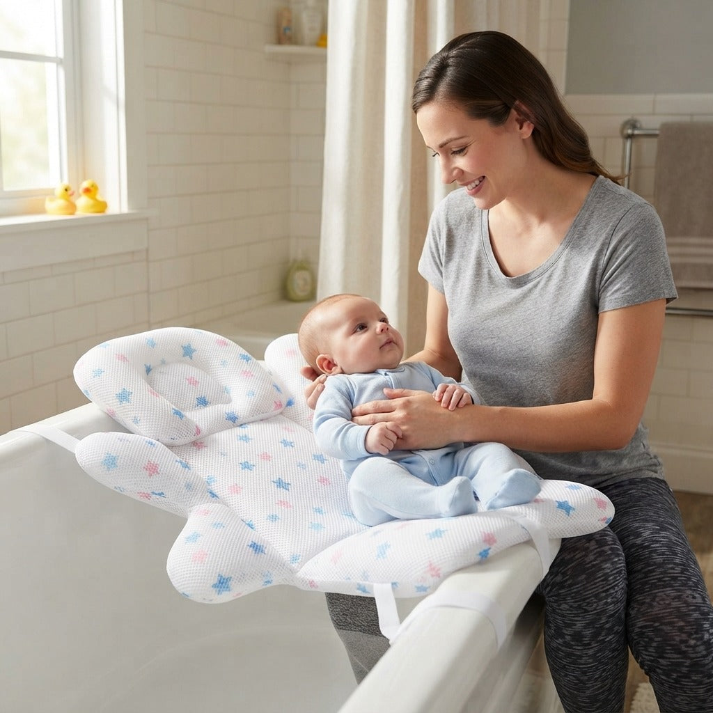 Adjustable Foldable Baby Bath Cushion - at home