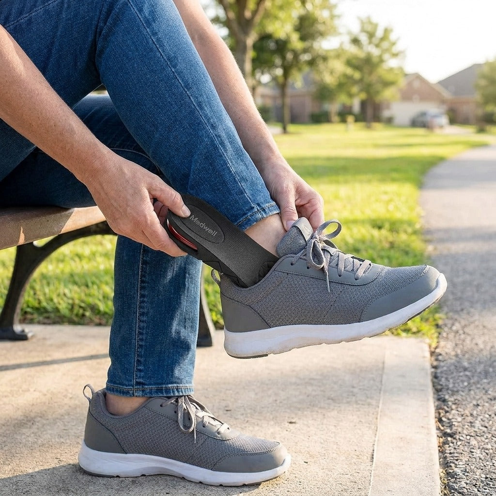 Adjustable Height-Increasing Insoles, 3–9 cm - in use