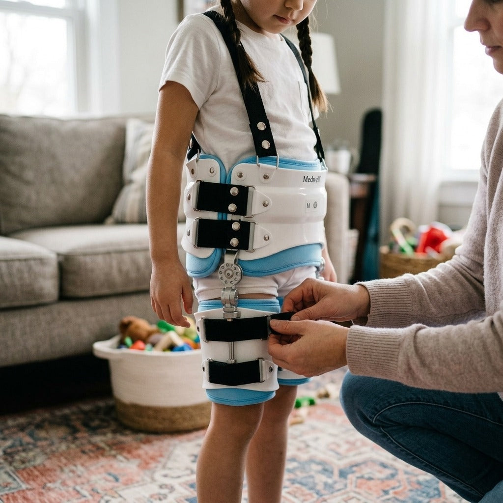 Adjustable Hip Abduction Brace for Children - in use