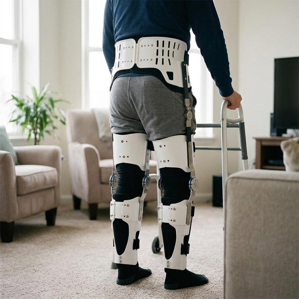 Adjustable Hip, Knee, Ankle and Foot Brace - in use