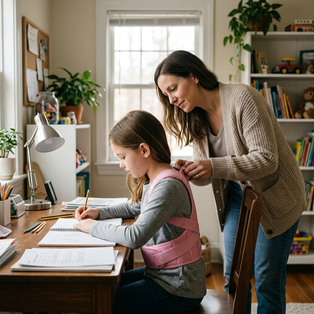 Adjustable Kids’ Back Posture Corrector - at home