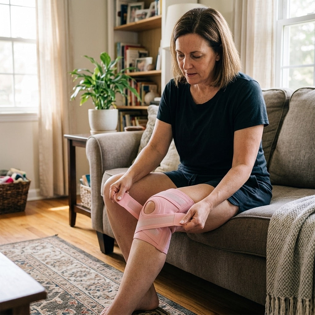 Adjustable Knee Brace for Adults - at home