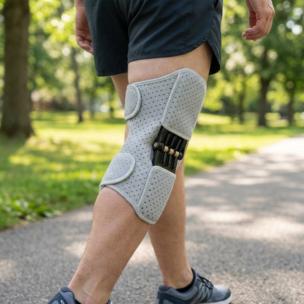 Adjustable Knee Brace with Patella Pad - in use