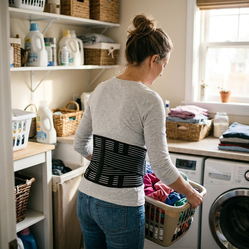 Adjustable Lower Back Support Belt - at home