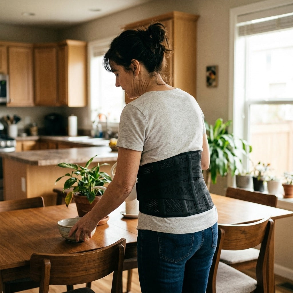 Adjustable Lumbar Support Belt - at home