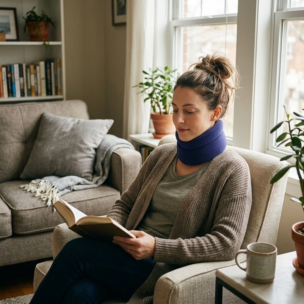 Adjustable Neck Brace for Neck Support - at home