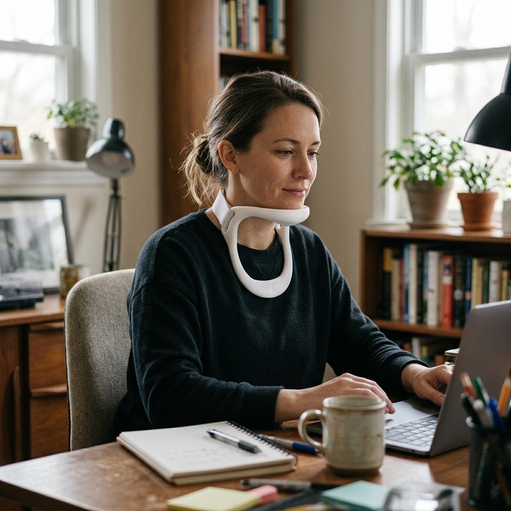 Adjustable Neck Brace for Posture Support - in everyday life