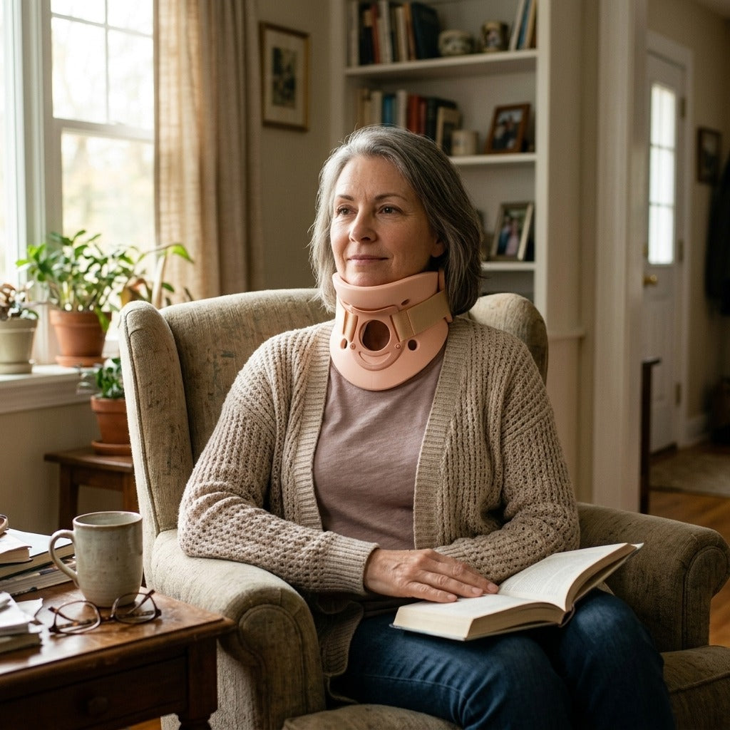 Adjustable Neck Brace for Support - in everyday life