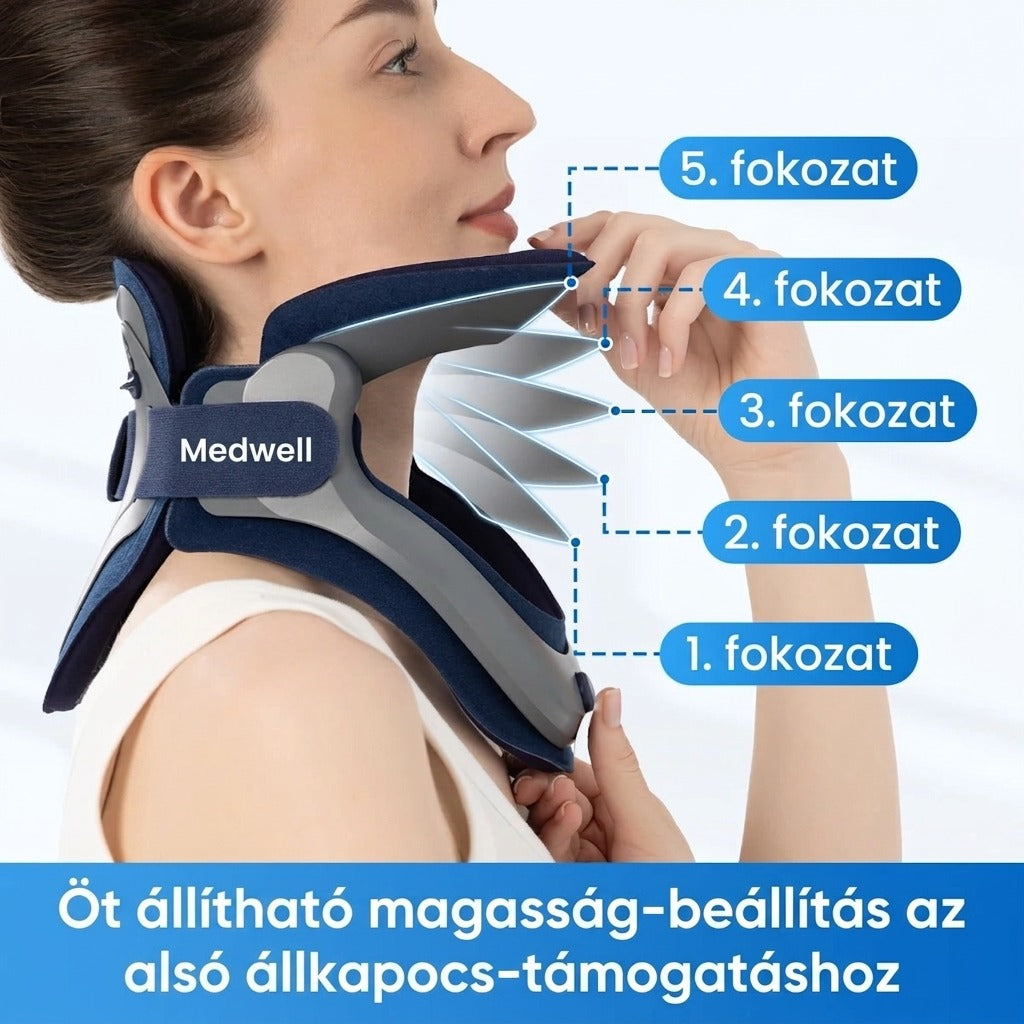 Állítható nyaknyújtó eszköz habpárnákkal