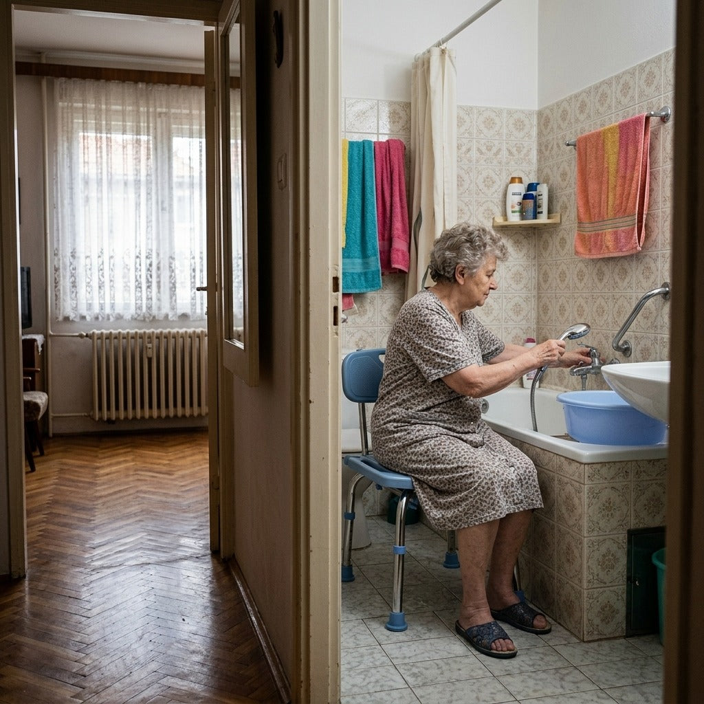 Állítható, csúszásgátlós zuhanyszék - otthon