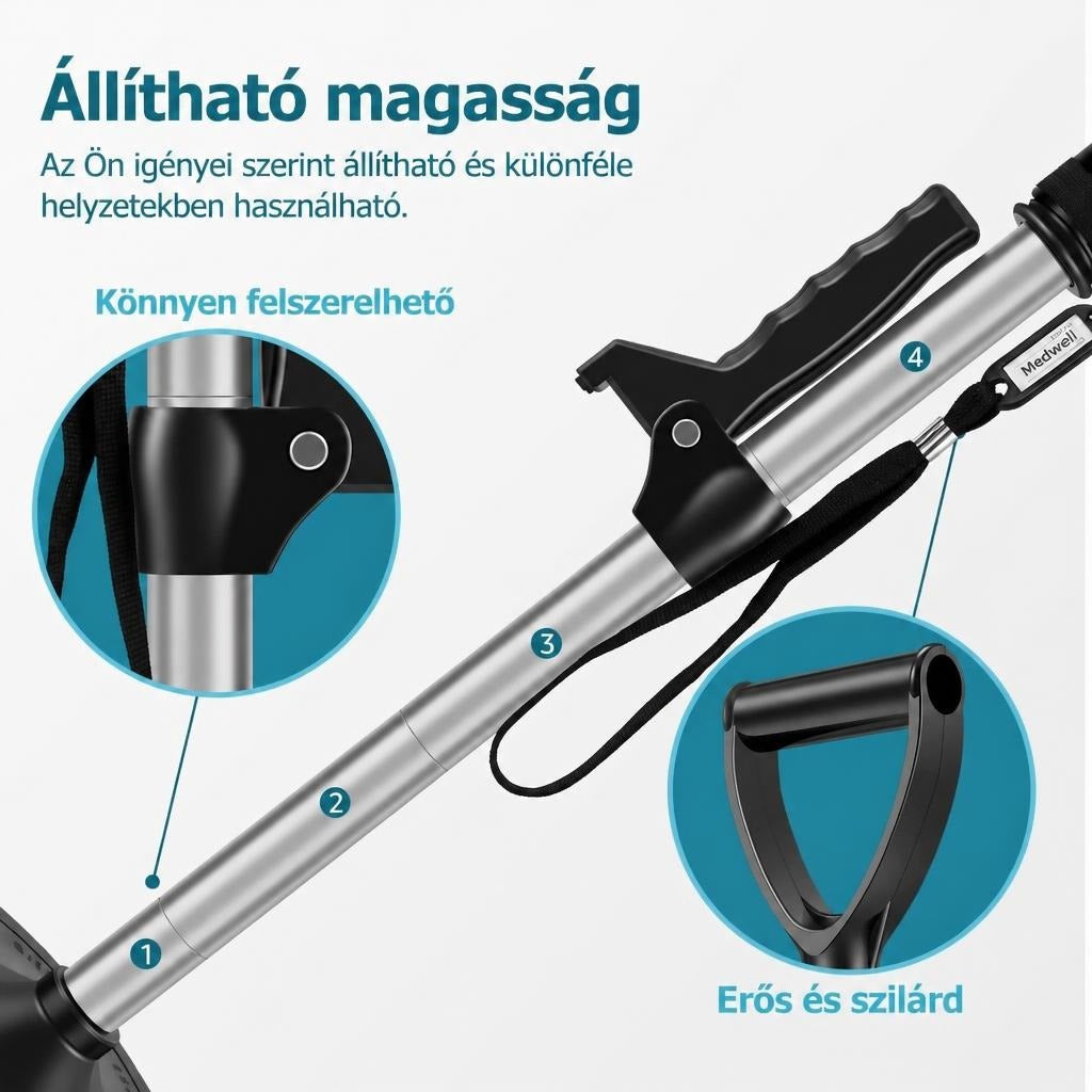 Állítható, csúszásgátlós felállást segítő kapaszkodó