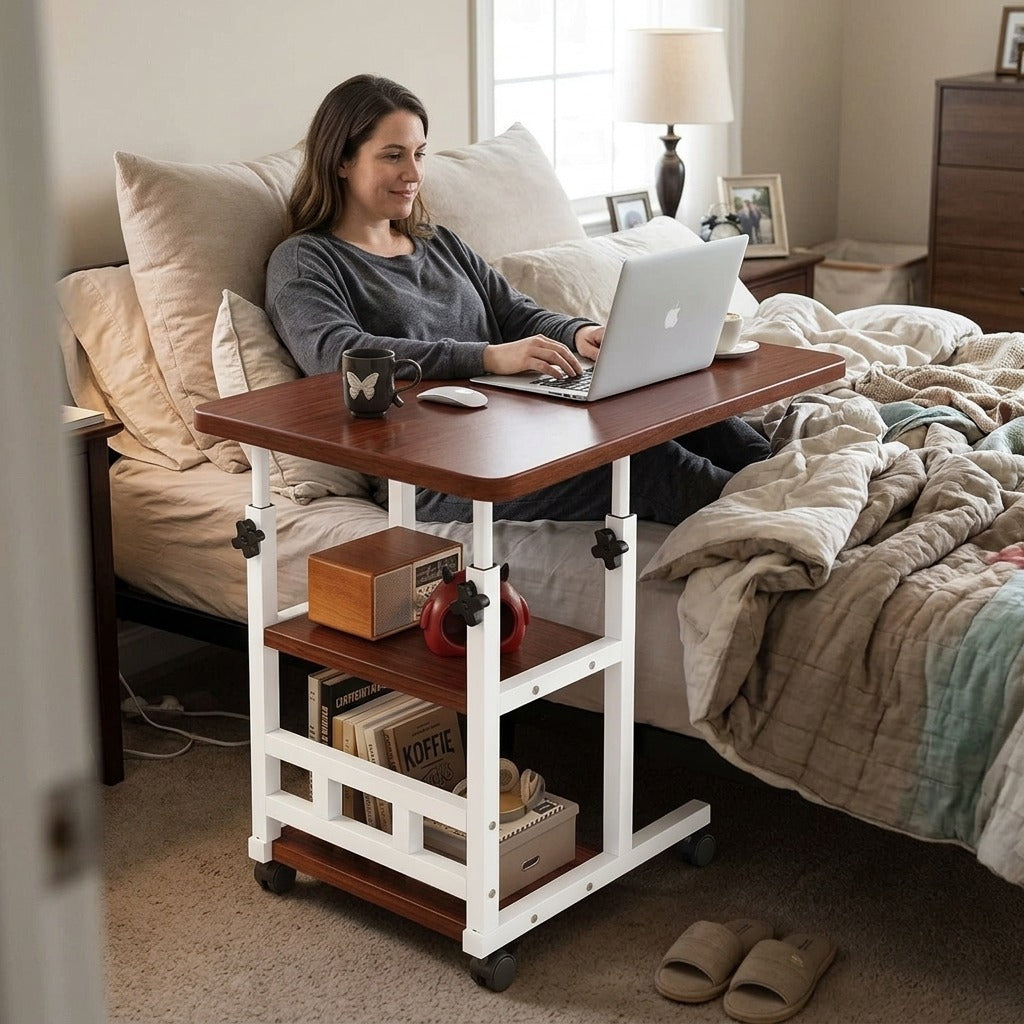 Adjustable Overbed Table with Height and Tilt - in everyday life