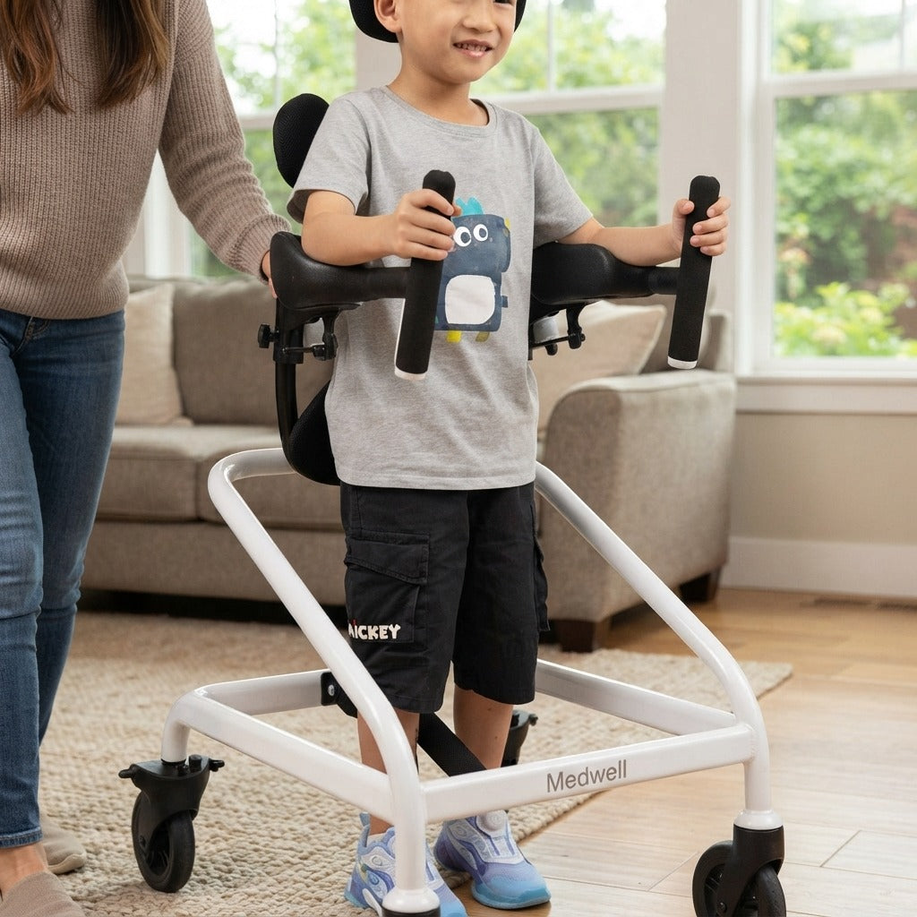 Adjustable Pediatric Gait Trainer Walker - in use