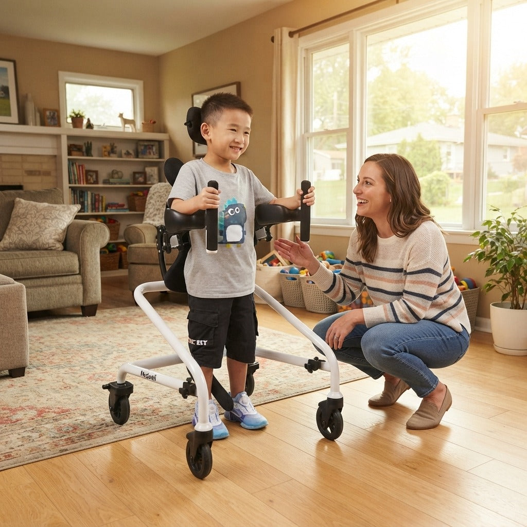 Adjustable Pediatric Gait Trainer Walker - at home